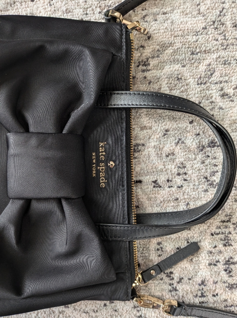 kate spade black nylon bag with bow detail - Picture 3 of 10